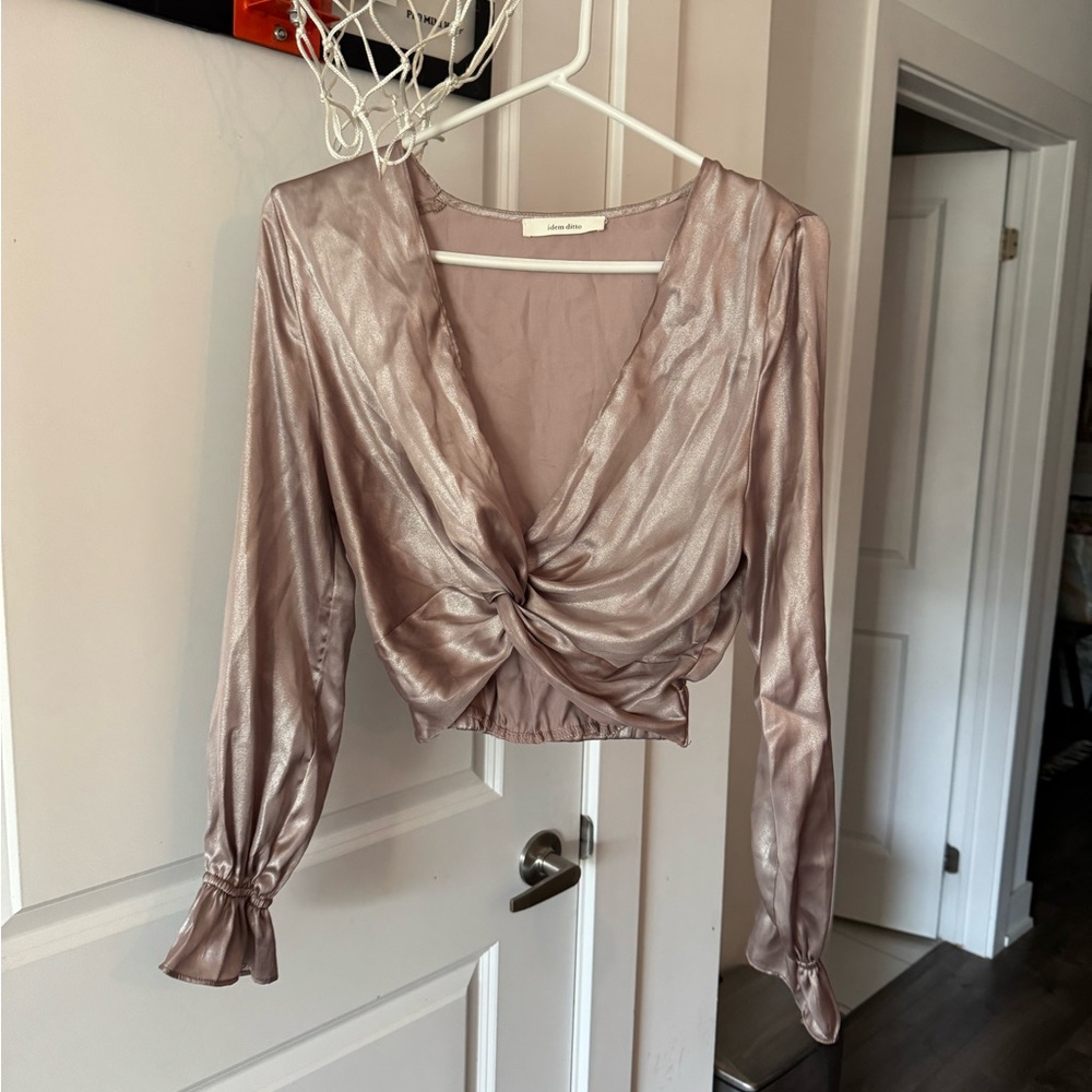 Satin Crop Blouse